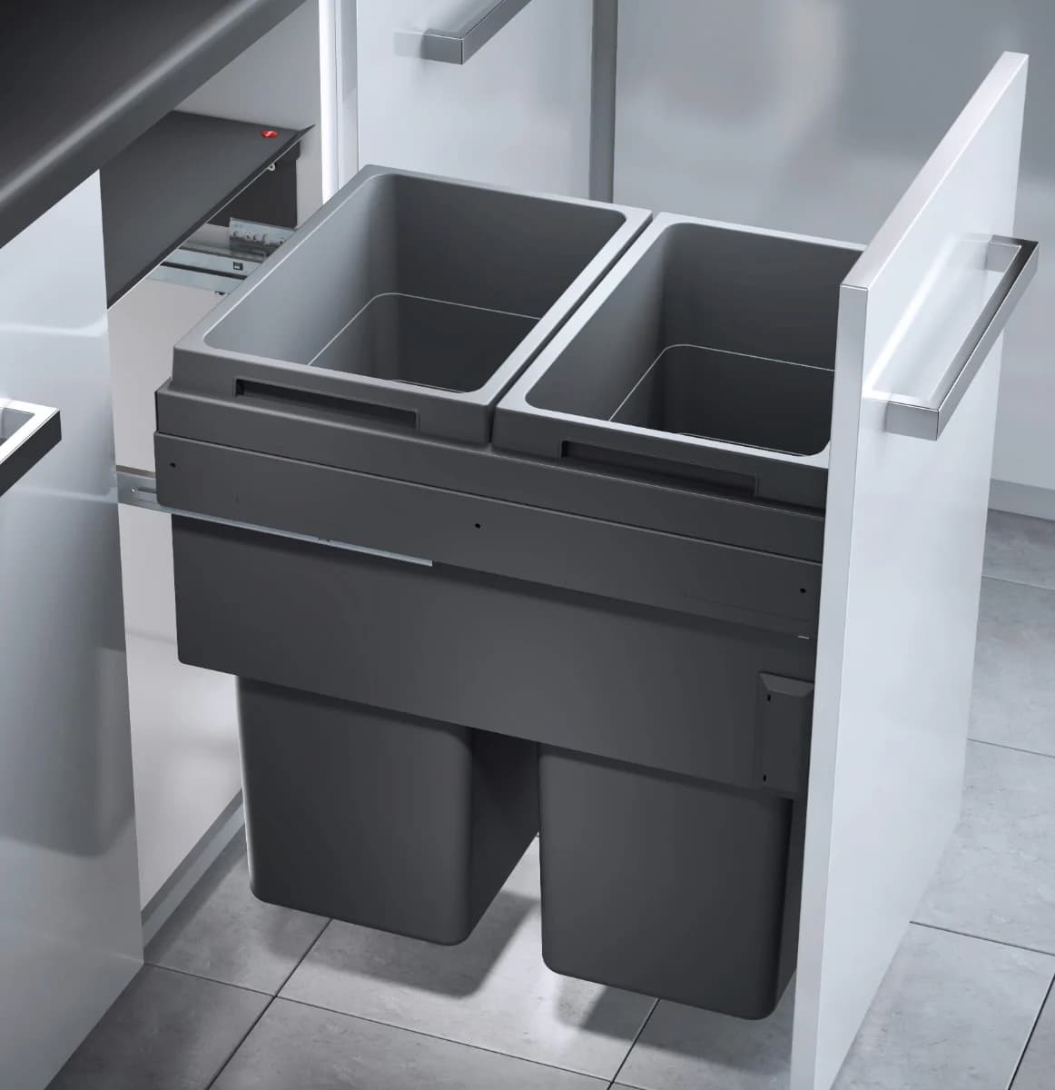 2 Compartment 76L Recycler Dark Grey: 450mm Door